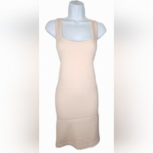 NWT Mono B Women's Ribbed Tank Dress #KD11867 Taupe Size L